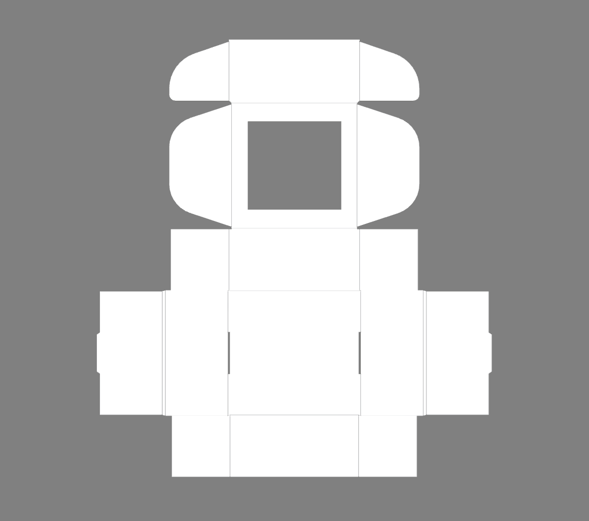Cutie albă autoformare, cu ferestra - 6x6x3 cm