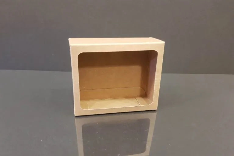 Cutie carton natur cu fereastră, 5x6.5x3 cm – imagine 7