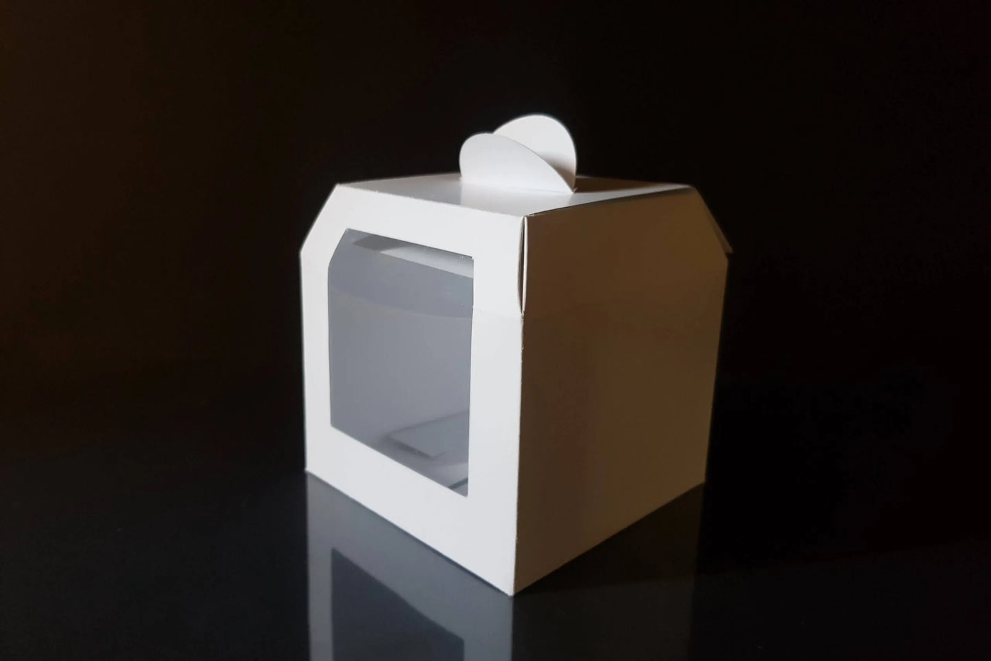 Cutie carton albă cu fereastră, 9x9x7 cm – imagine 11