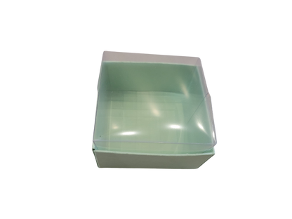 Set 10, Cutie elegantă din carton colorat cu capac transparent din acetofan