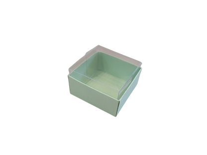 Set 10, Cutie elegantă din carton colorat cu capac transparent din acetofan