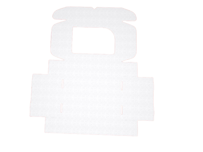 Cutie carton albă autoformare cu fereastră, 12.5x12.5x3 cm – imagine 2