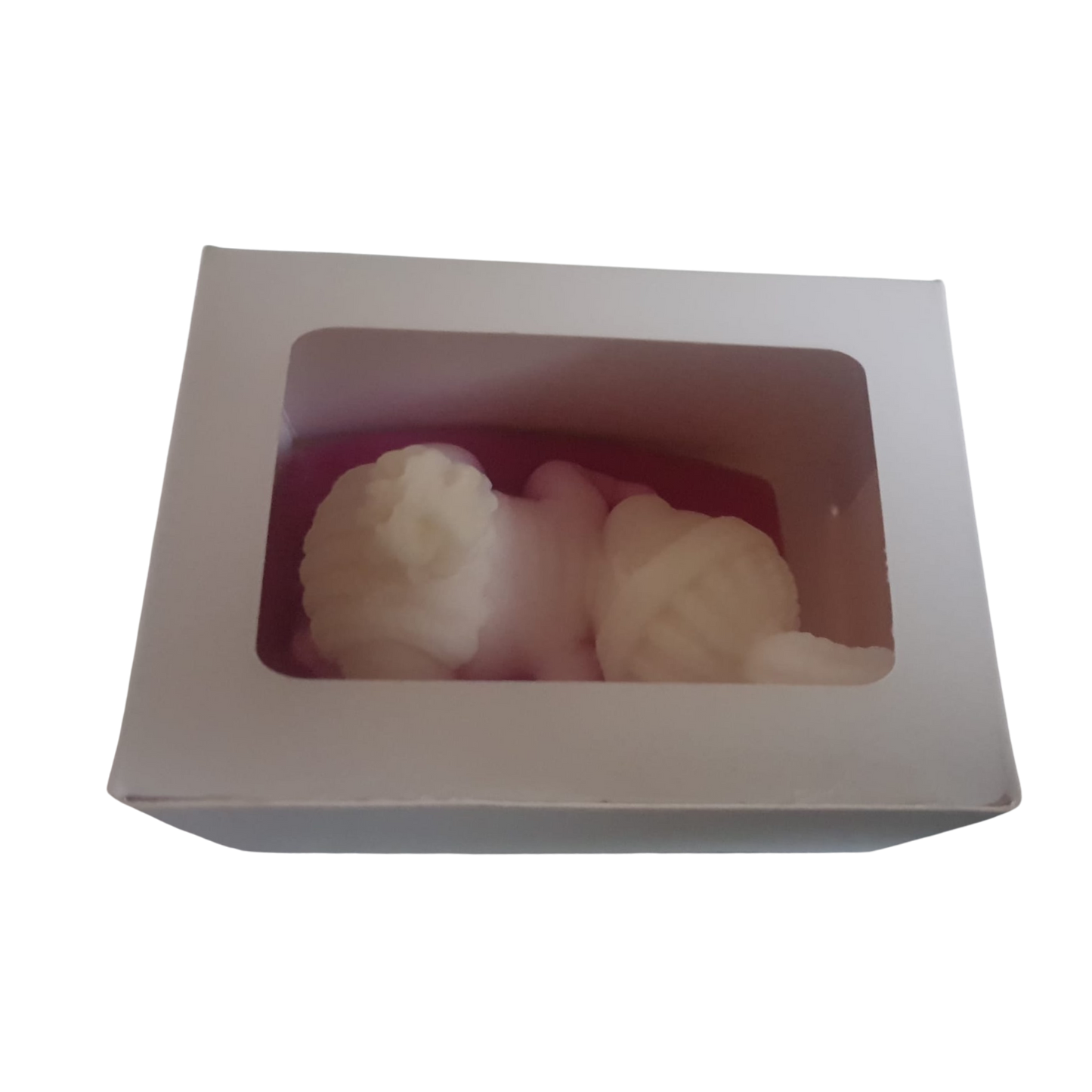 Cutie Carton Albă cu Fereastră din 7.5x5.6x4.25cm, 300g/mp (bebelus)