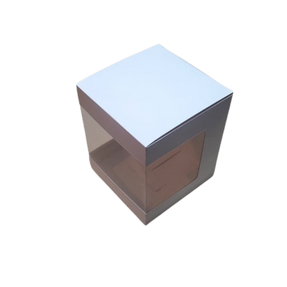 Cutie carton albă cu fereastră pe laturi, 13x13x15.5 cm – Pe