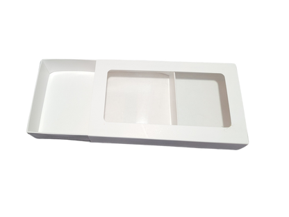 Cutie carton albă cu fereastră, 22x9x3 cm