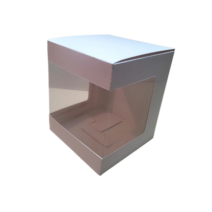 Cutie carton albă cu fereastră pe laturi, 13x13x15.5 cm – Pe – imagine 2