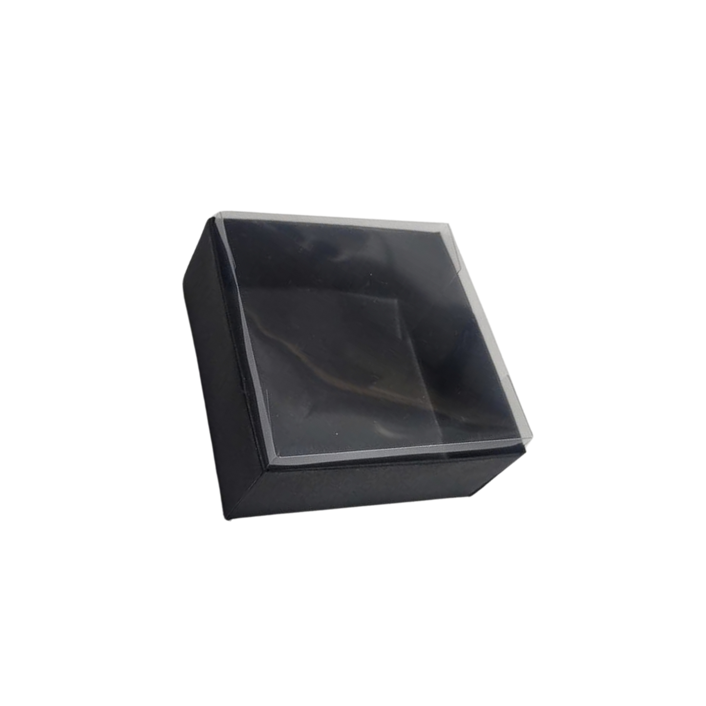Set 10 Cutii Elegante din Carton Neagra cu Capac Transparent din Acetofan 10x10x5 cm – Ambalaj Premium