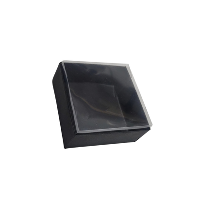 Set 10 buc – cutie carton neagră cu capac transparent, 10x10x5 cm – imagine 2