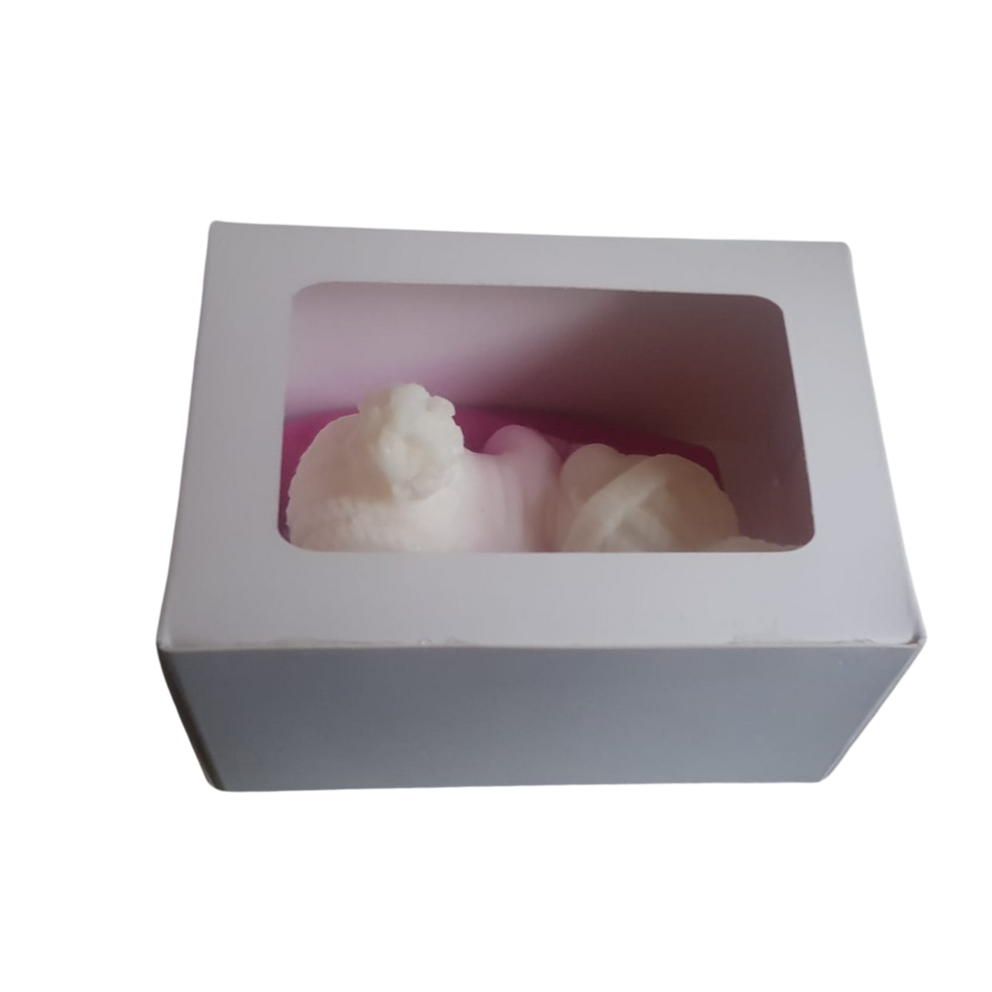 Cutie Carton Albă cu Fereastră din 7.5x5.6x4.25cm, 300g/mp (bebelus)