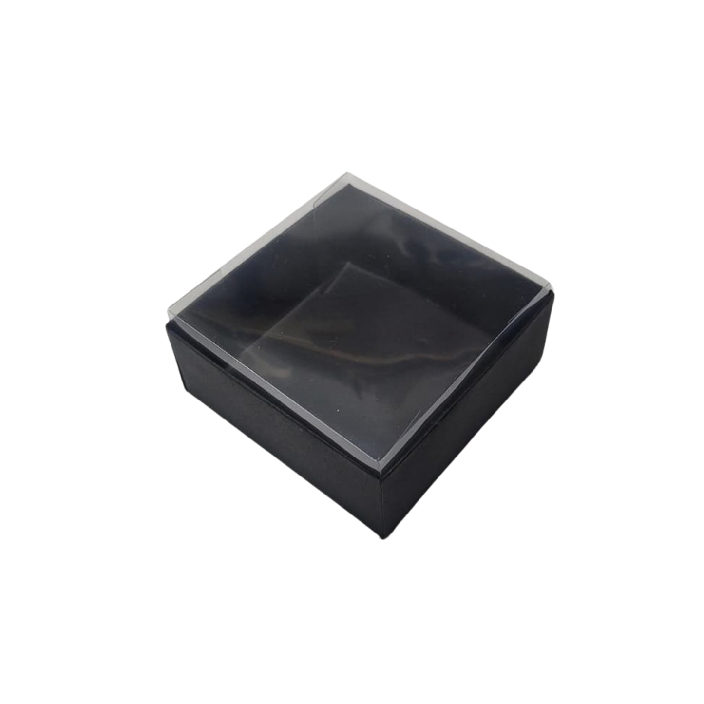 Set 10 Cutii Elegante din Carton Neagra cu Capac Transparent din Acetofan 10x10x5 cm – Ambalaj Premium