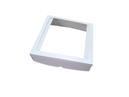 Cutie carton albă cu capac transparent, 20x20x6 cm – imagine 4