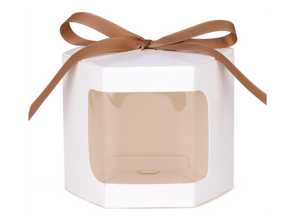 Cutie carton albă, 10x10x10 cm – Hexagon – imagine 2