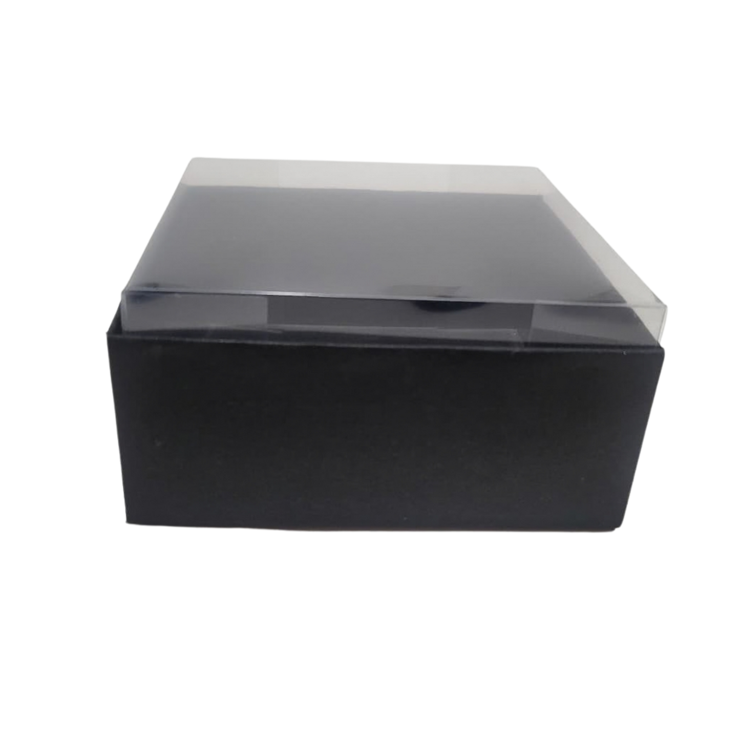 Set 10 Cutii Elegante din Carton Neagra cu Capac Transparent din Acetofan 10x10x5 cm – Ambalaj Premium