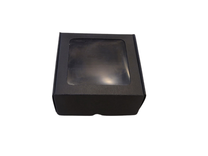 Cutie Neagra Autoformare cu Fereastră 8x8x3.5 cm