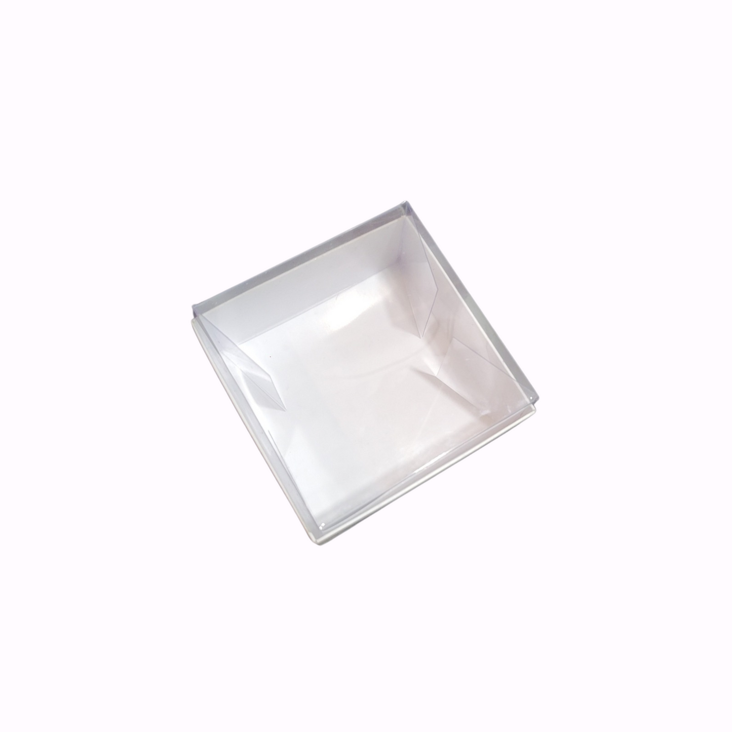 Cutie Carton Albă cu capac din Acetofan transparent 6.5x6.5x4 cm