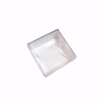 Cutie Carton Albă cu capac din Acetofan transparent 6.5x6.5x4 cm