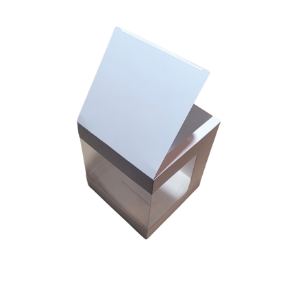 Cutie carton albă cu fereastră pe laturi, 13x13x15.5 cm – Pe – imagine 5