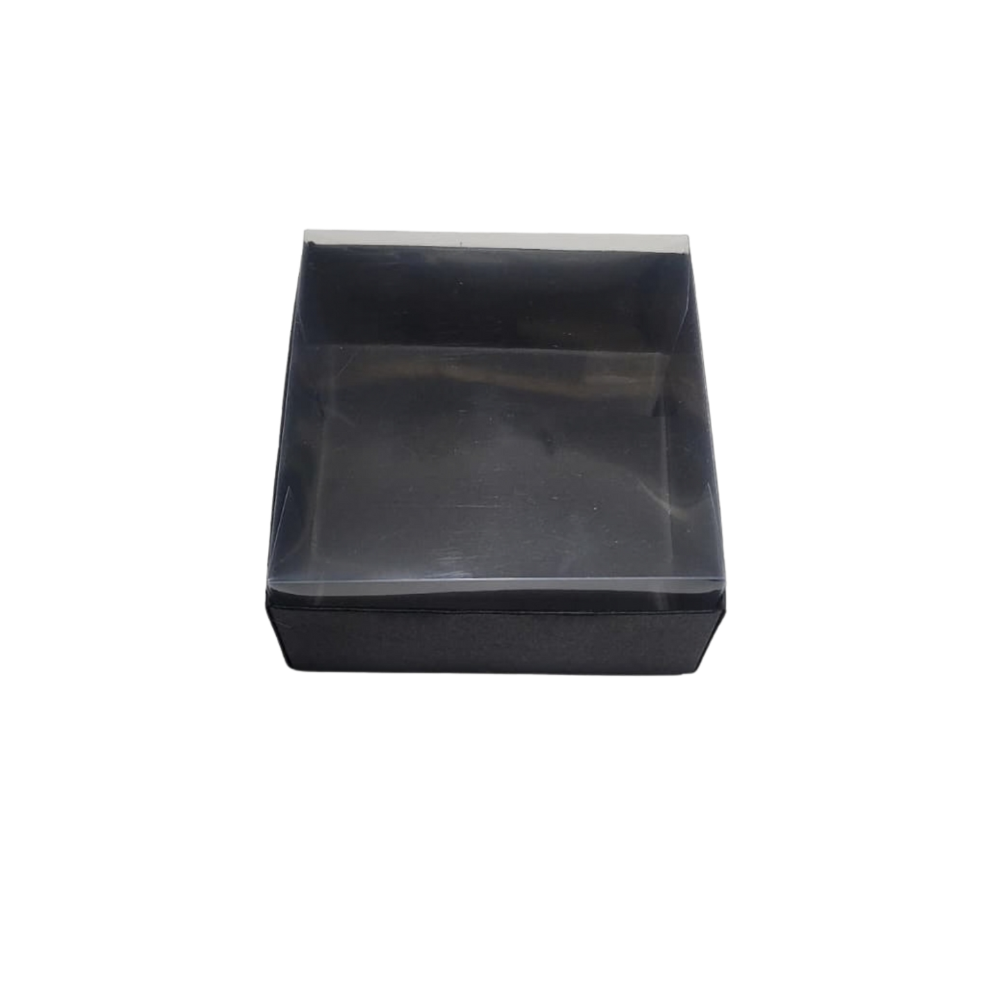 Set 10 Cutii Elegante din Carton Neagra cu Capac Transparent din Acetofan 10x10x5 cm – Ambalaj Premium