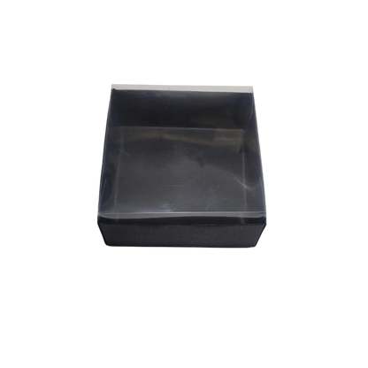 Set 10 buc – cutie carton neagră cu capac transparent, 10x10x5 cm – imagine 6
