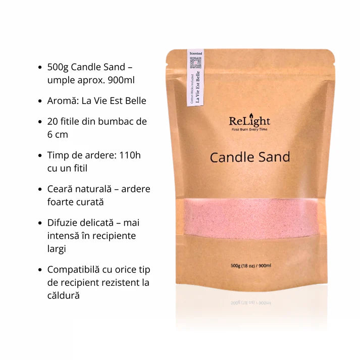 La Vie Est Belle – Candle Sand Parfumat cu Fitile din Bumbac