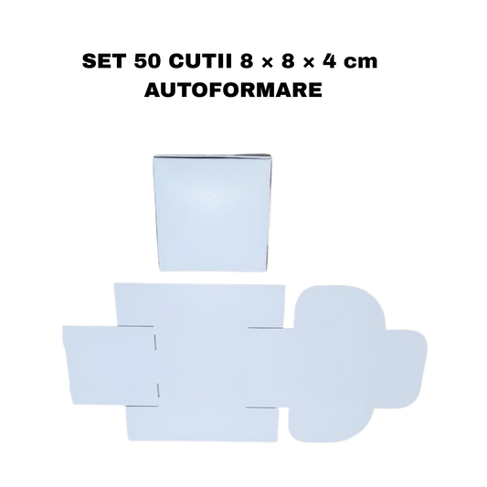 Cutii Cadou Carton 8×8×4 cm – Set 50 Buc – Cutii Ambalare Bijuterii, Cercei, Cadouri