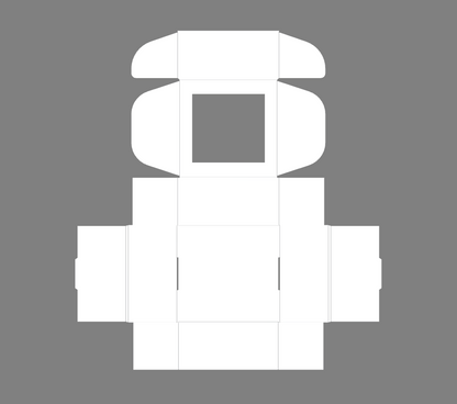 Cutie albă autoformare, cu ferestra - 6x6x3 cm