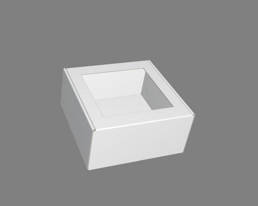 Cutie albă autoformare, cu ferestra - 6x6x3 cm