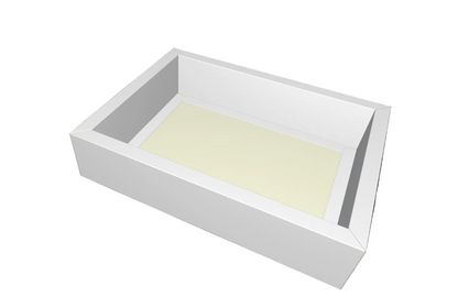 Cutie carton albă cu fereastră, 25x18x6 cm – Glisantă – imagine 2