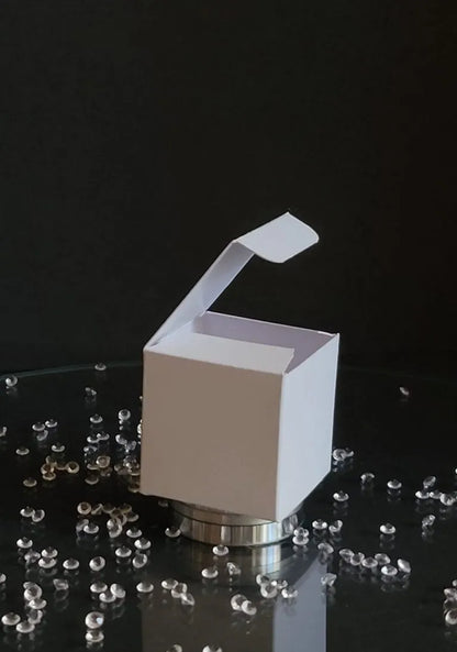 Cutie carton albă cu fereastră, 4x4x4 cm – imagine 5