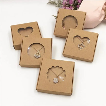 Cutie carton natur, 6x6x1.5 cm – Bujuteri Kraft