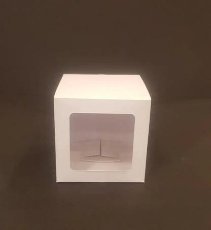 Cutie carton albă cu fereastră, 7.4x7.4x7.4 cm – imagine 2