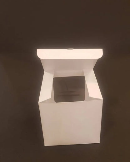 Cutie carton albă cu fereastră, 7.4x7.4x7.4 cm – imagine 5