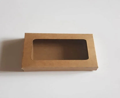 Cutie carton natur cu fereastră, 9x4x1.3 cm – imagine 4