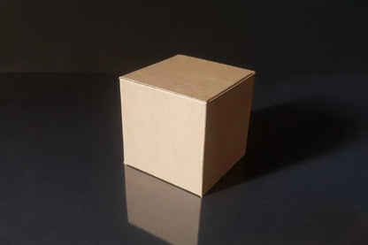 Cutie carton natur cu fereastră, 6.5x6.5x6.5 cm – imagine 2