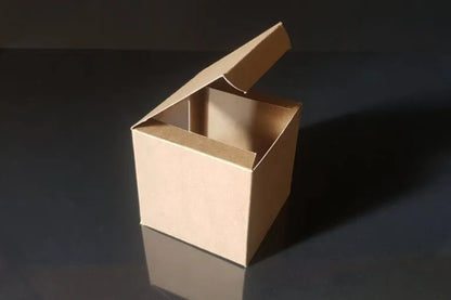 Cutie carton natur cu fereastră, 6.5x6.5x6.5 cm – imagine 4