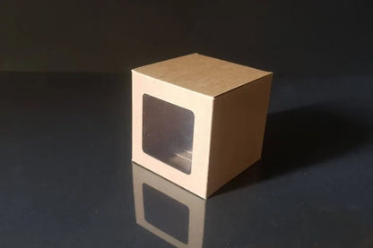 Cutie carton natur cu fereastră, 6.5x6.5x6.5 cm – imagine 7