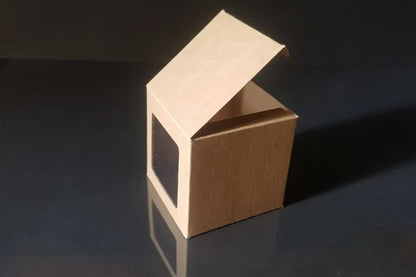 Cutie carton natur cu fereastră, 6.5x6.5x6.5 cm – imagine 5
