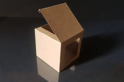 Cutie carton natur cu fereastră, 6.5x6.5x6.5 cm – imagine 6