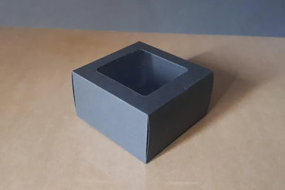 Cutie carton neagră cu fereastră, 8.1x8.1x4.5 cm – imagine 3