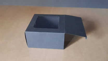 Cutie carton neagră cu fereastră, 8.1x8.1x4.5 cm – imagine 5