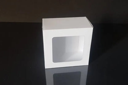 Cutie carton albă cu fereastră, 8.1x8.1x4.5 cm – imagine 6