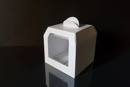 Cutie carton albă cu fereastră, 9x9x7 cm – imagine 4
