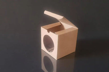 Cutie carton natur cu fereastră, 10x10x10 cm – imagine 4