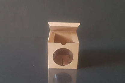 Cutie carton natur cu fereastră, 10x10x10 cm – imagine 5