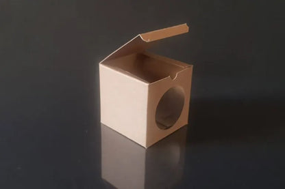 Cutie carton natur cu fereastră, 10x10x10 cm – imagine 6