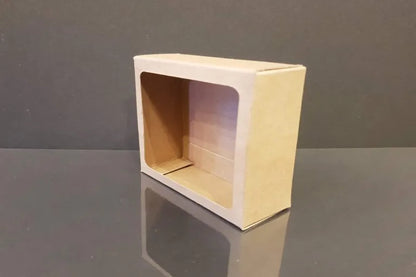 Cutie carton natur cu fereastră, 5x6.5x3 cm – imagine 3