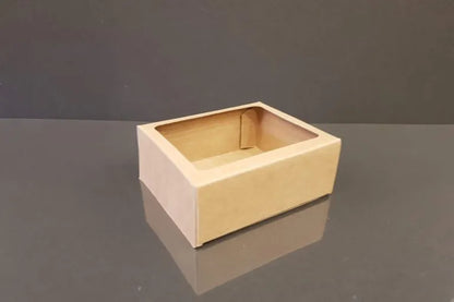 Cutie carton natur cu fereastră, 5x6.5x3 cm