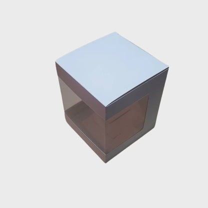 Cutie carton albă cu fereastră pe laturi, 13x13x15.5 cm – Pe